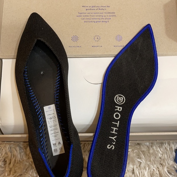 Rothy's Black Pointed Toe Flats - Picture 7 of 8